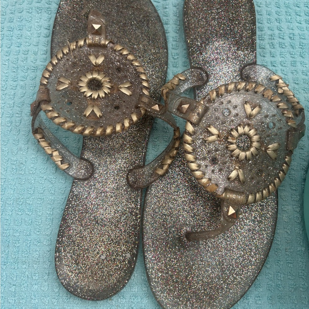 Jack Rogers Multi Color/Gold Jelly Sandals